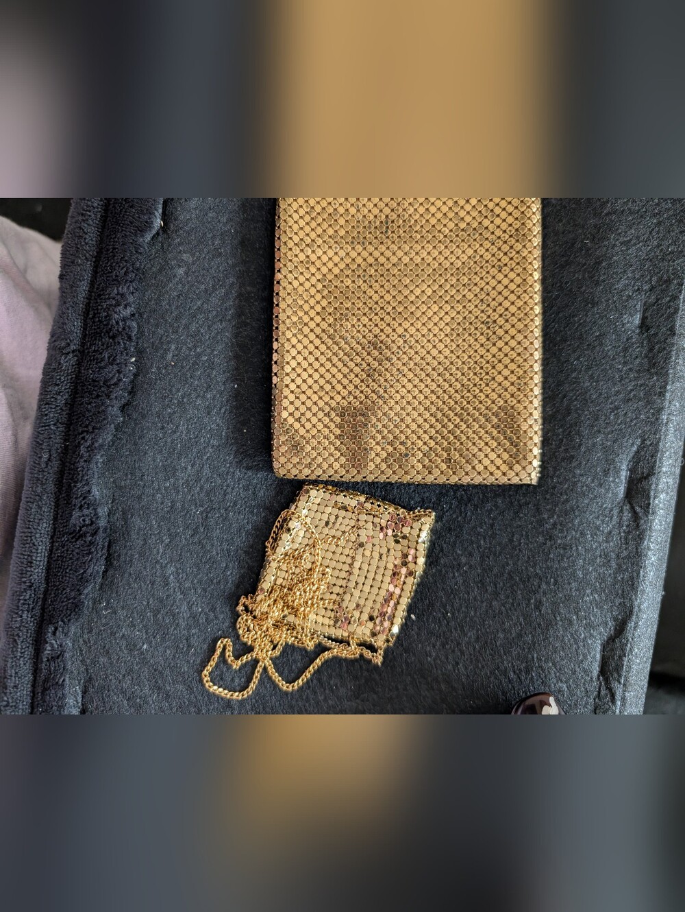 VTG Whiting & Davis Co. Gold Mesh Wallet, W/ Coin Purse